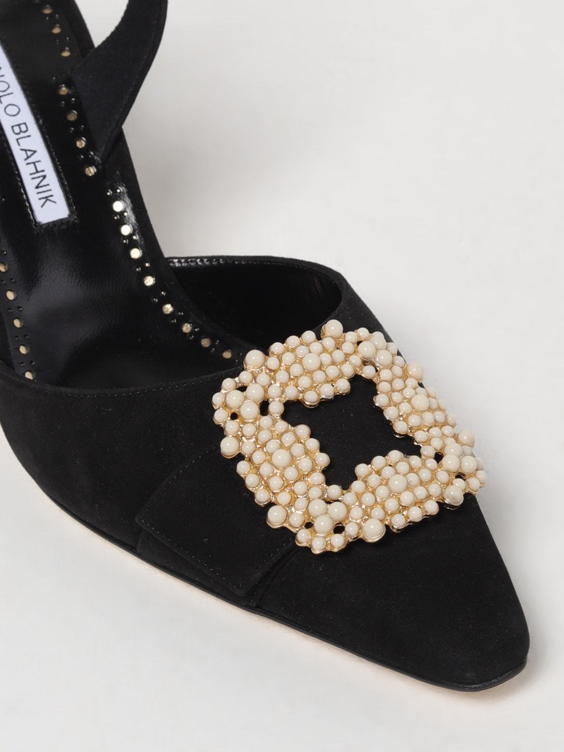 Shop Manolo Blahnik Pointed High Heel Sandals In Black
