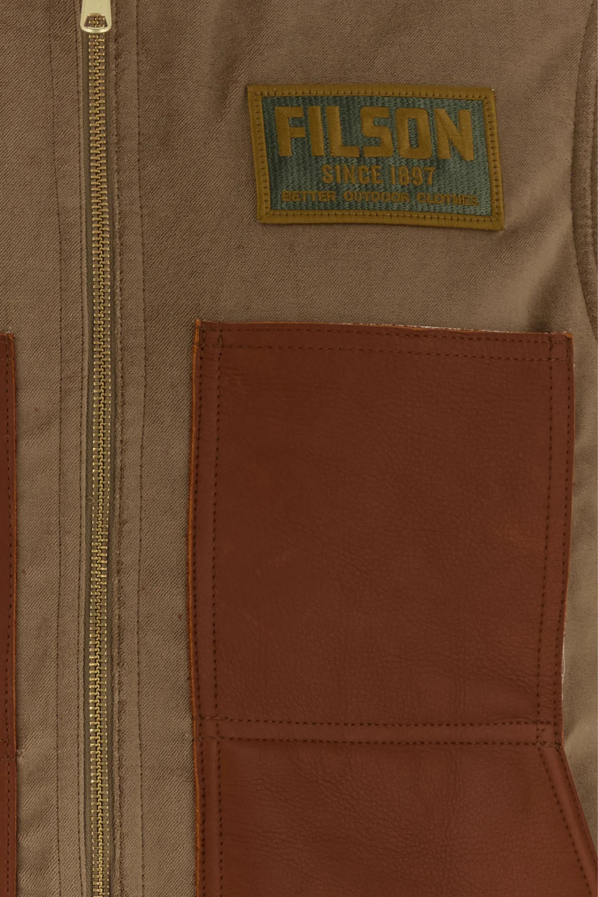 Junya Watanabe Sleeveless Jacket With Patch Pockets And Contrast Panels In Brown
