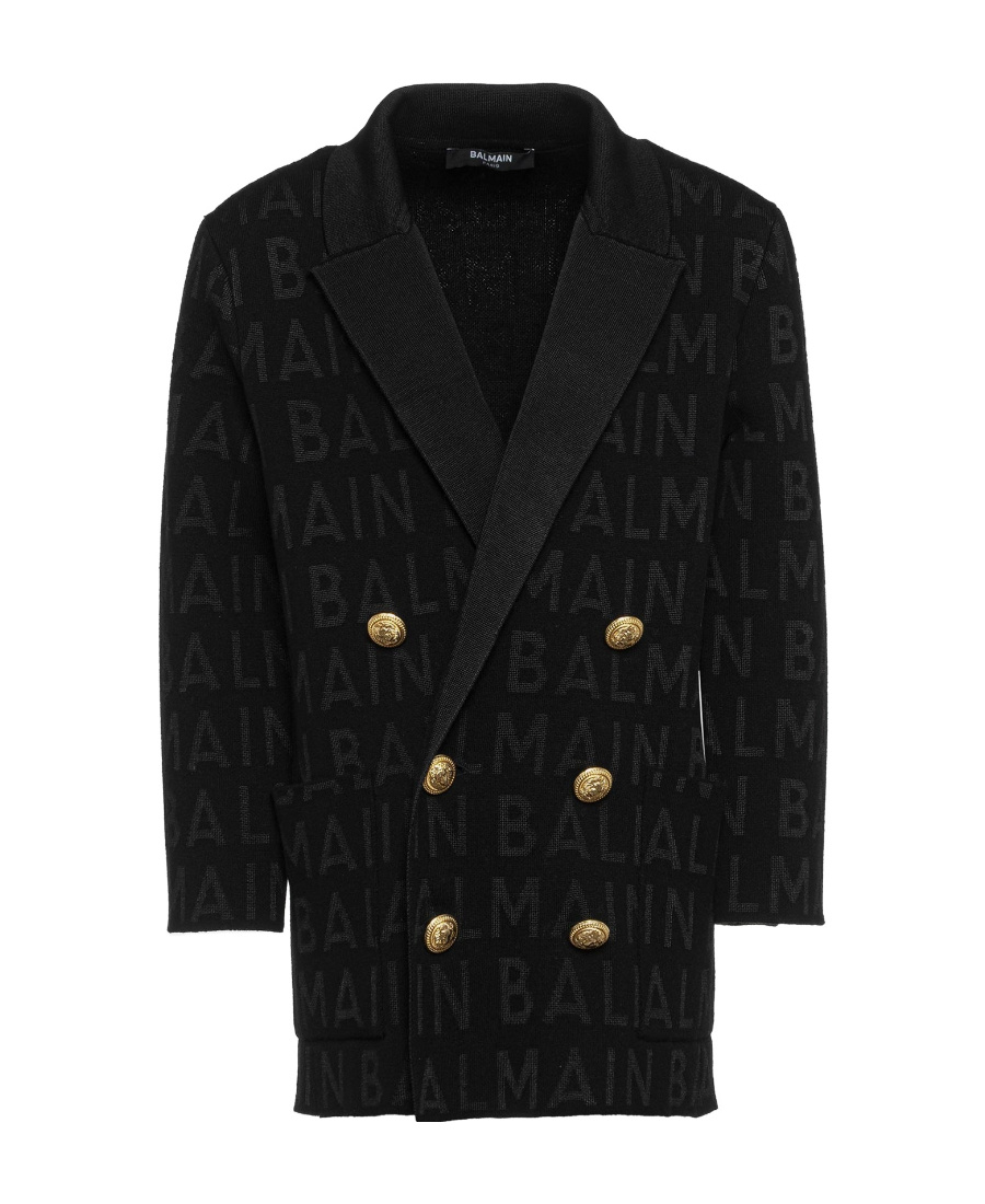 Balmain Double-breasted Blazer In Black