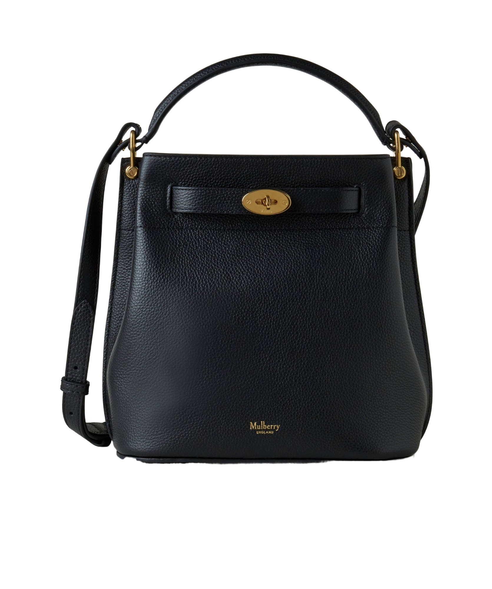 Mulberry Small Islington Leather Bucket Bag In Black