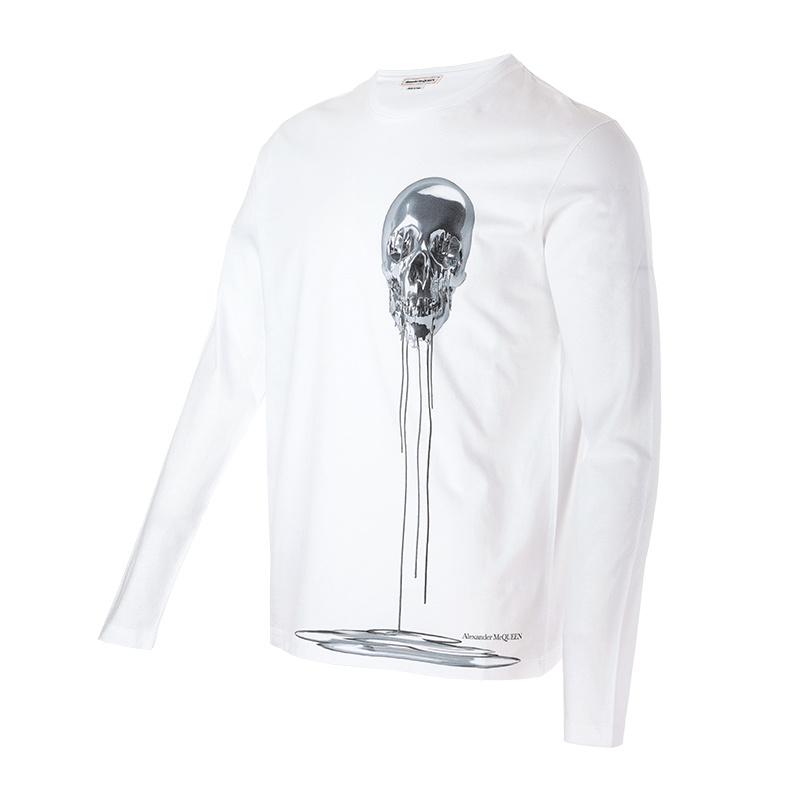 Alexander Mcqueen Skull Print Long-sleeved T-shirt In White