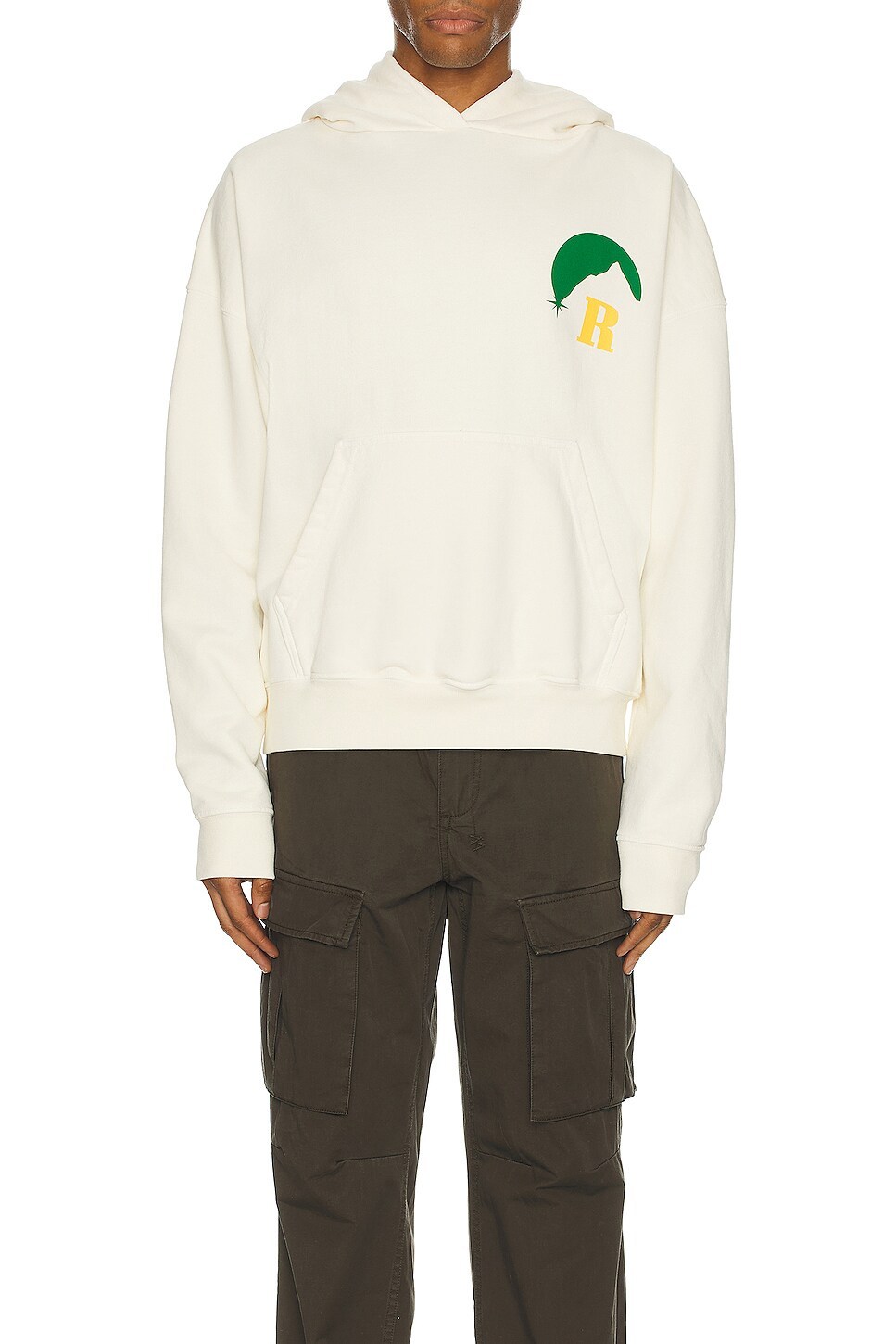 Rhude Moonlight Logo Graphic Hoodie In White