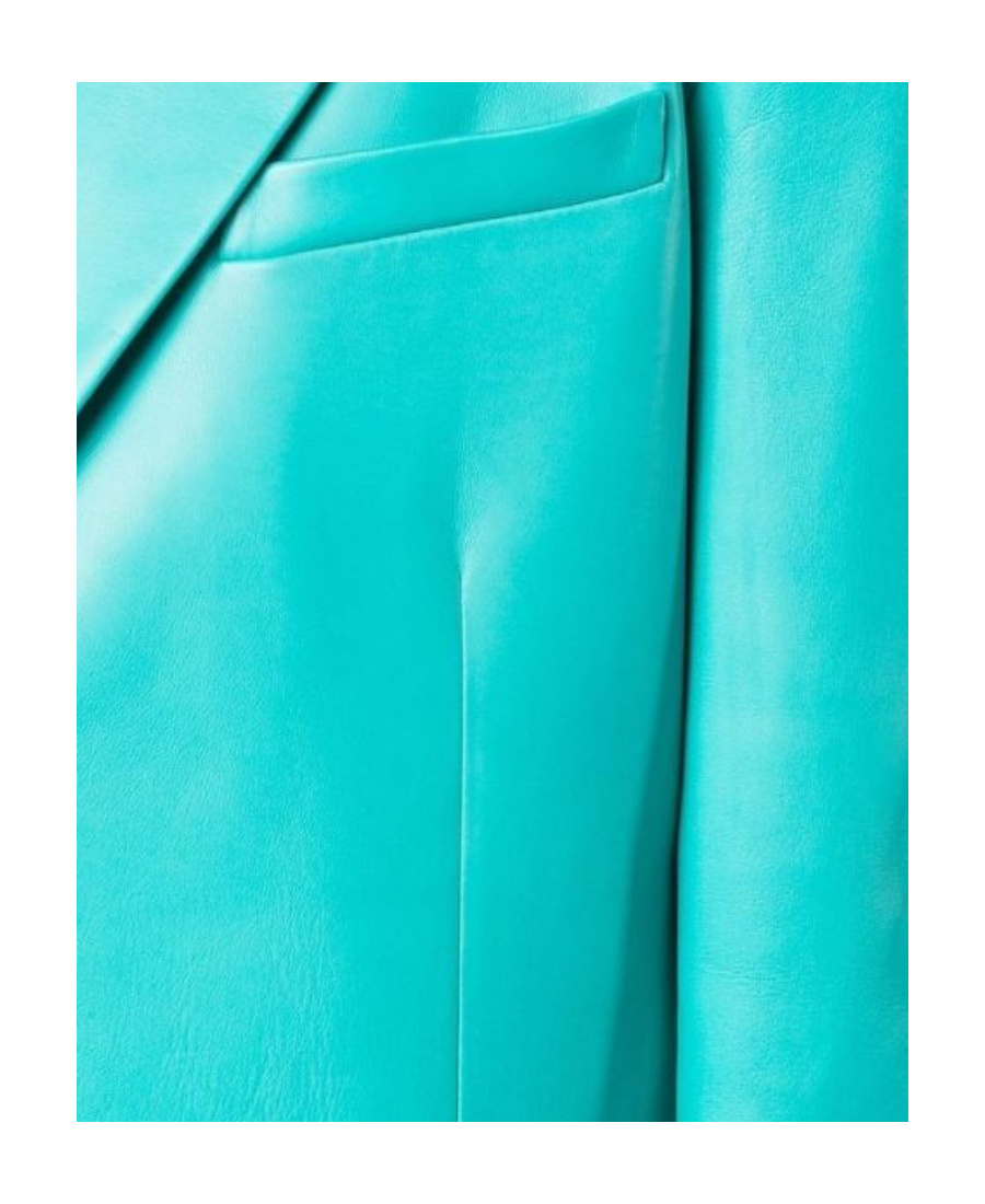 Versace Leather Blazer Jacket In Green