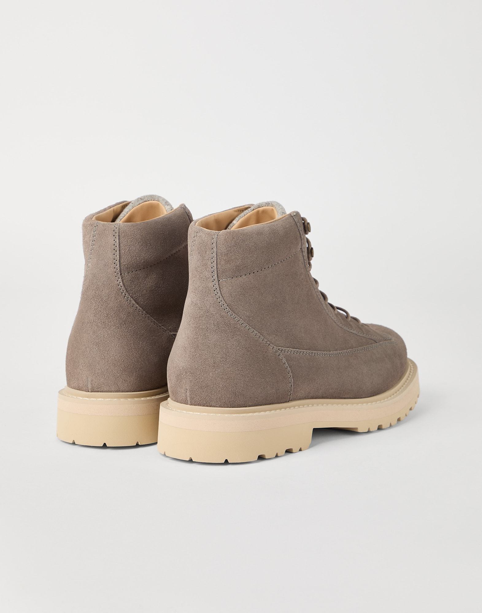 Brunello Cucinelli Lace-up Suede Boots In Brown