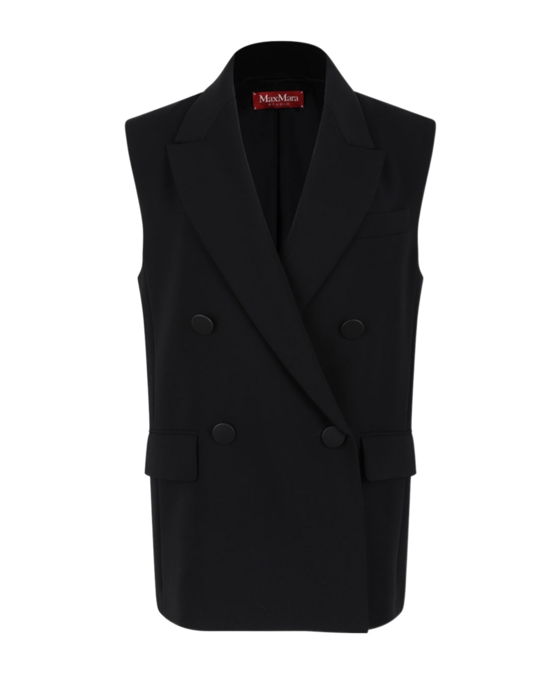 Max Mara Pomez Double-breasted Waistcoat In Black