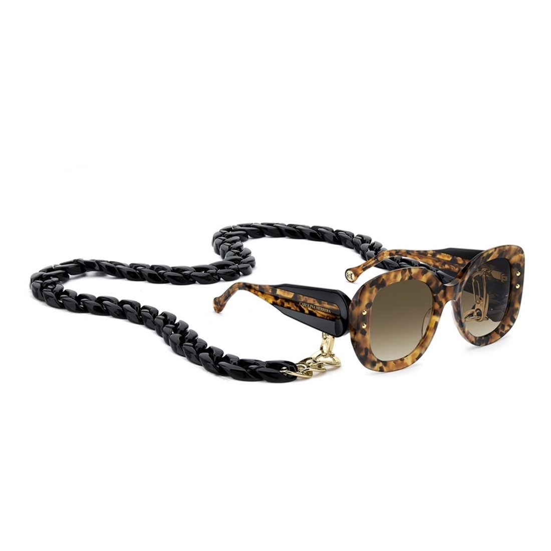 Carolina Herrera 53mm Gradient Rectangular Sunglasses With Removable Chain