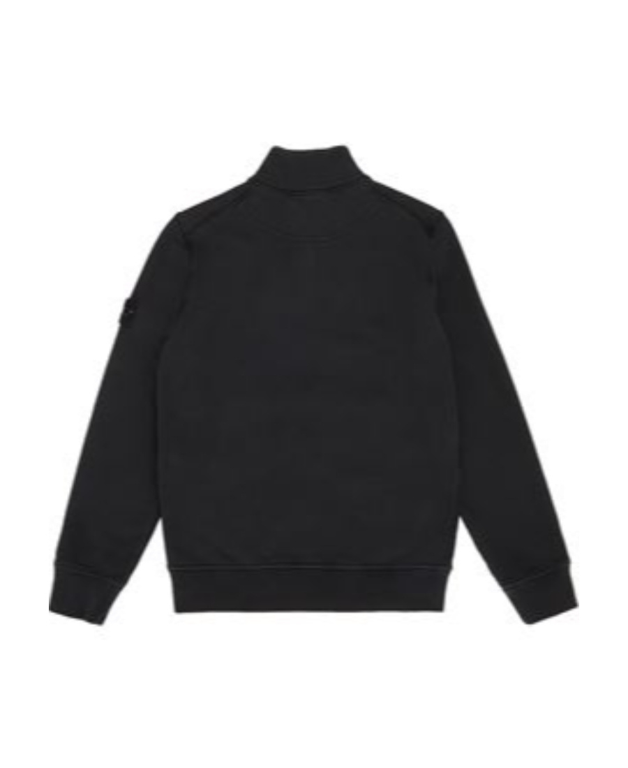 Stone Island Long-sleeved Cardigan Sweater In Black