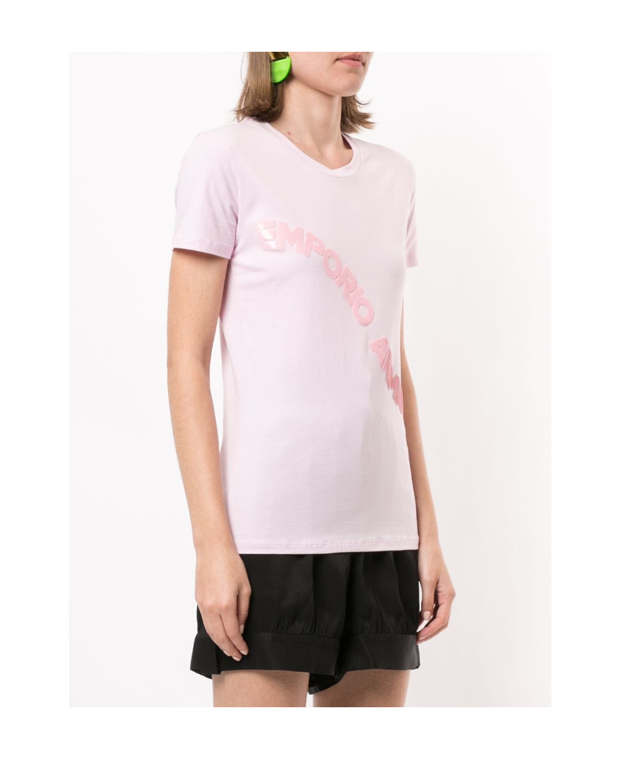 Emporio Armani Logo Short-sleeved T-shirt In Pink