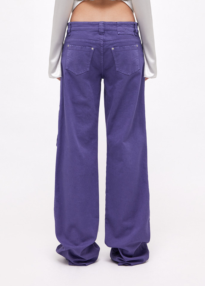 Blumarine Logo Denim Trousers In Blue