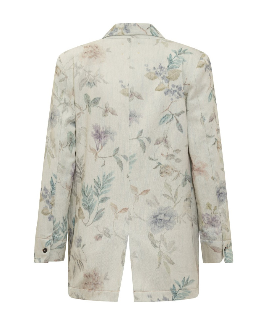 Shop Forte Forte Floral Blazer Jacket In Nude
