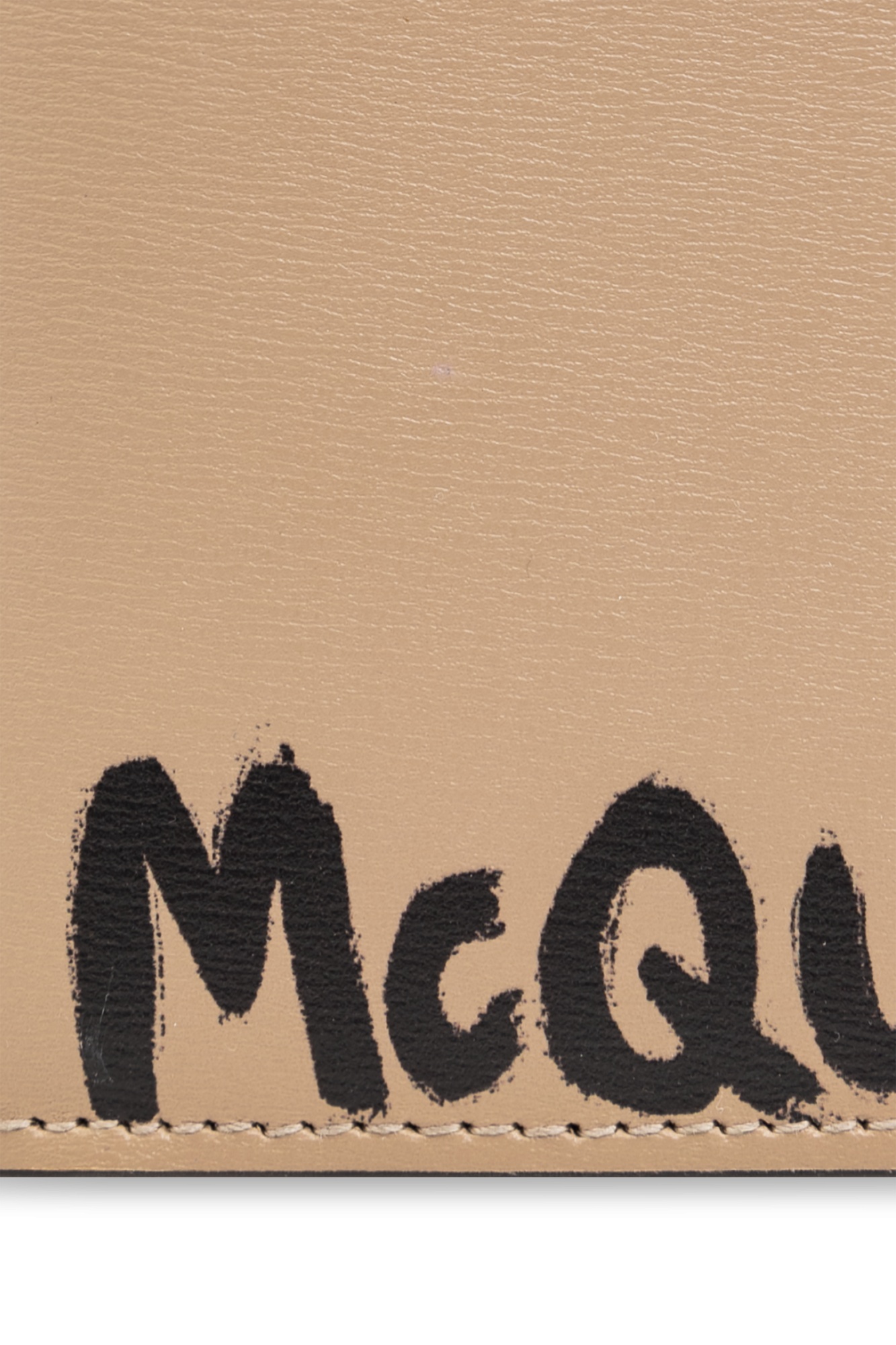 Alexander Mcqueen Logo Printed Bi-fold Wallet In Brown