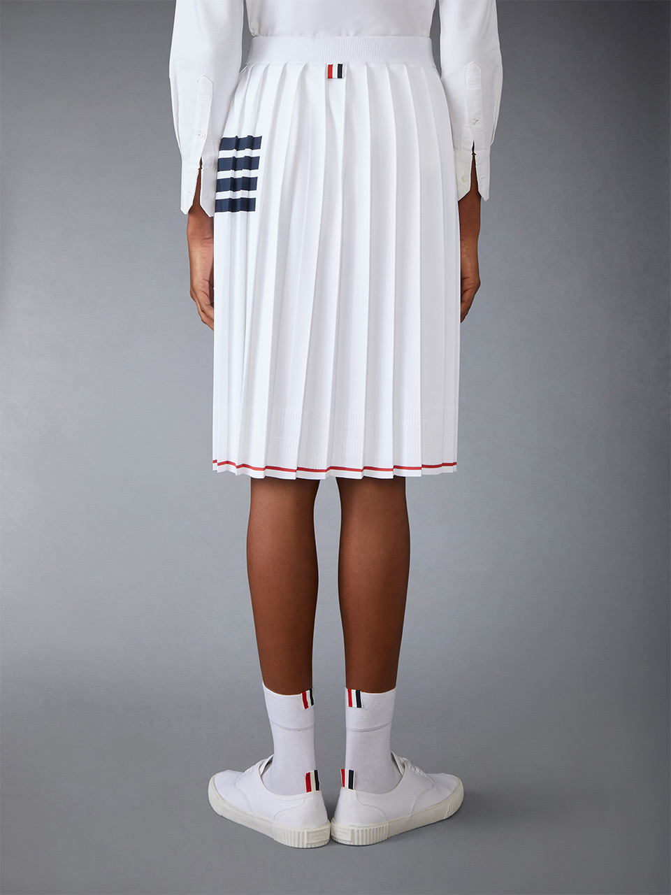 Shop Thom Browne 4-bar Pleated Hector Skirt