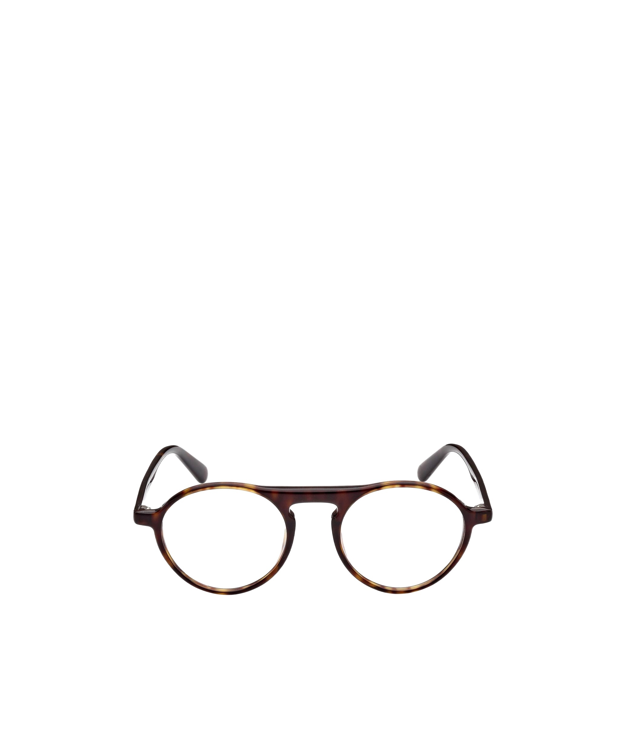 Moncler Tortoiseshell-effect Round-frame Glasses In Brown