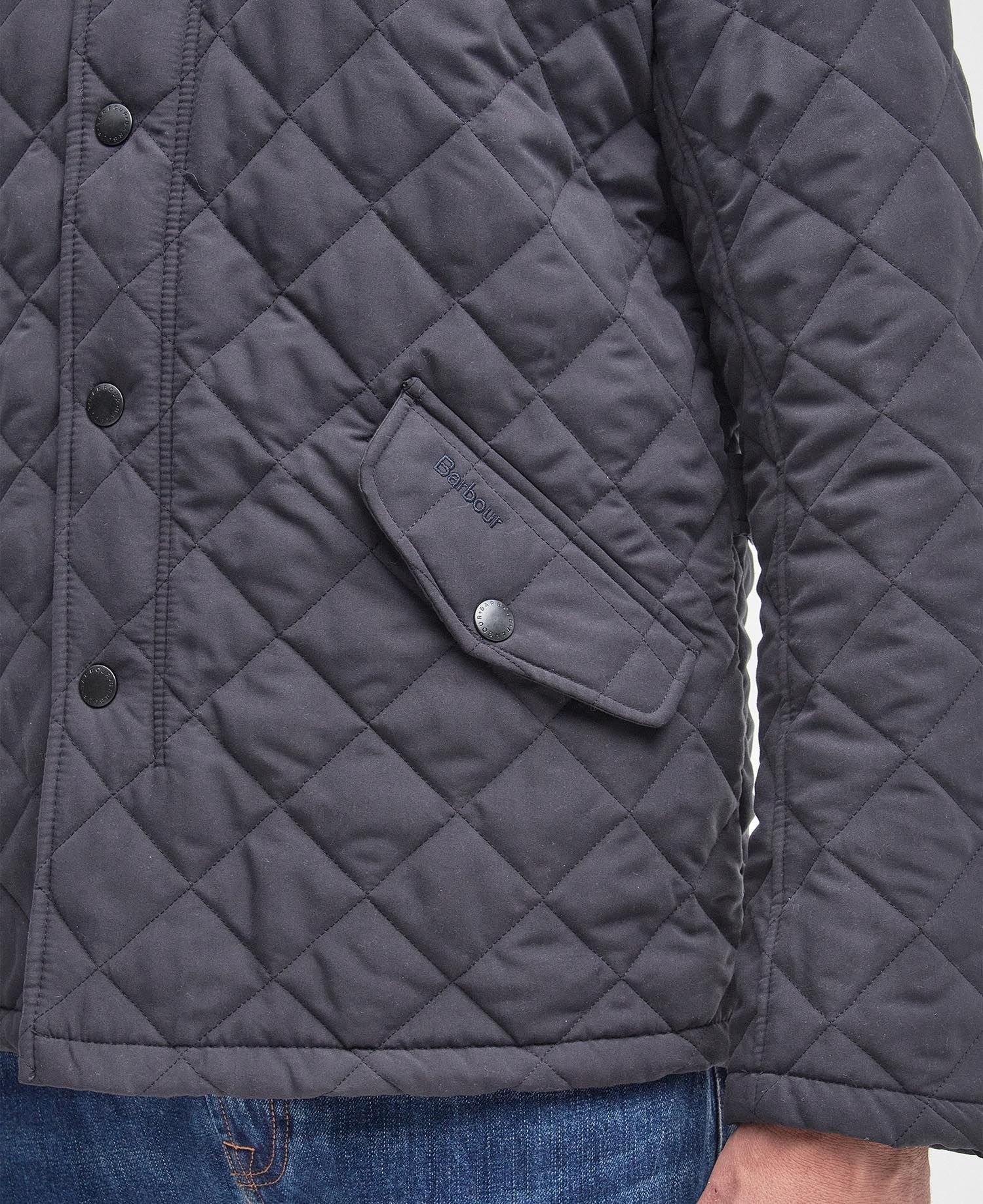 Shop Barbour Shoveler Quilted Jacket In Navy Blue