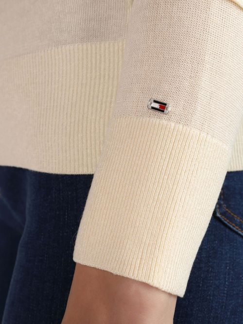Shop Tommy Hilfiger Striped Sweater In Nude