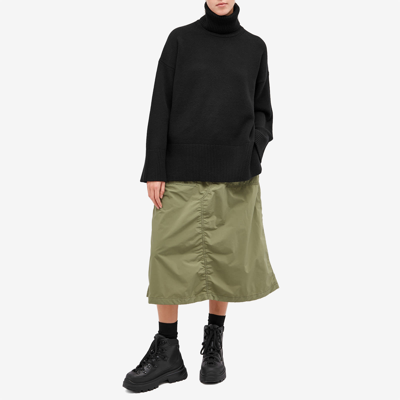 Canada Goose Oversized Knit Sweater Side Slits In Black