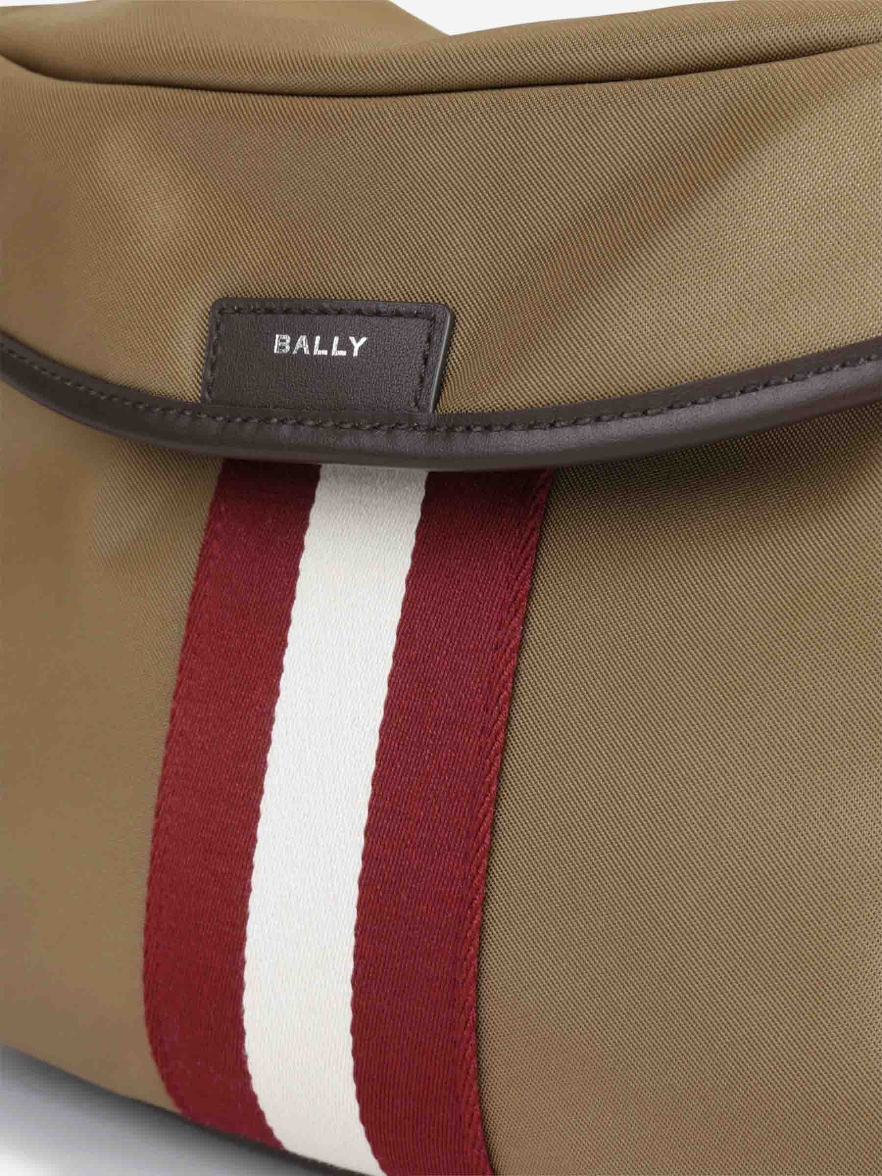 Bally Striped Shoulder Bag In Brown