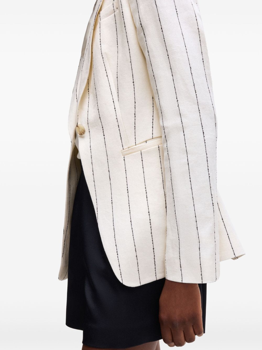 Shop Hugo Boss Striped Blazer In White