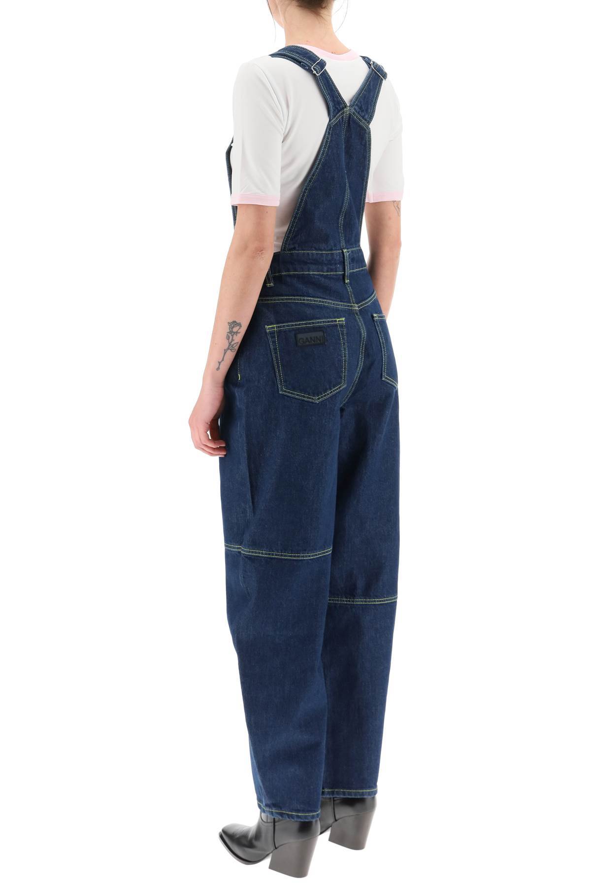 GANNI WIDE-LEG DUNGAREES