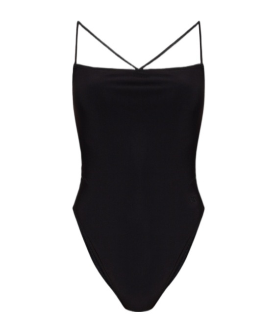 Tory Burch Spaghetti Strap One-piece Swimsuit In Black