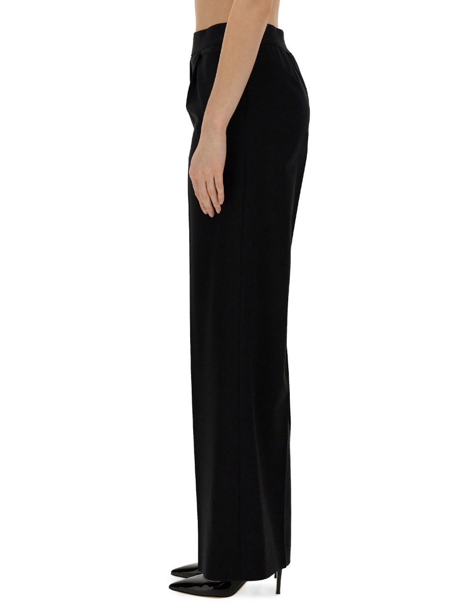 Msgm Wide-leg High-waist Trousers In Black