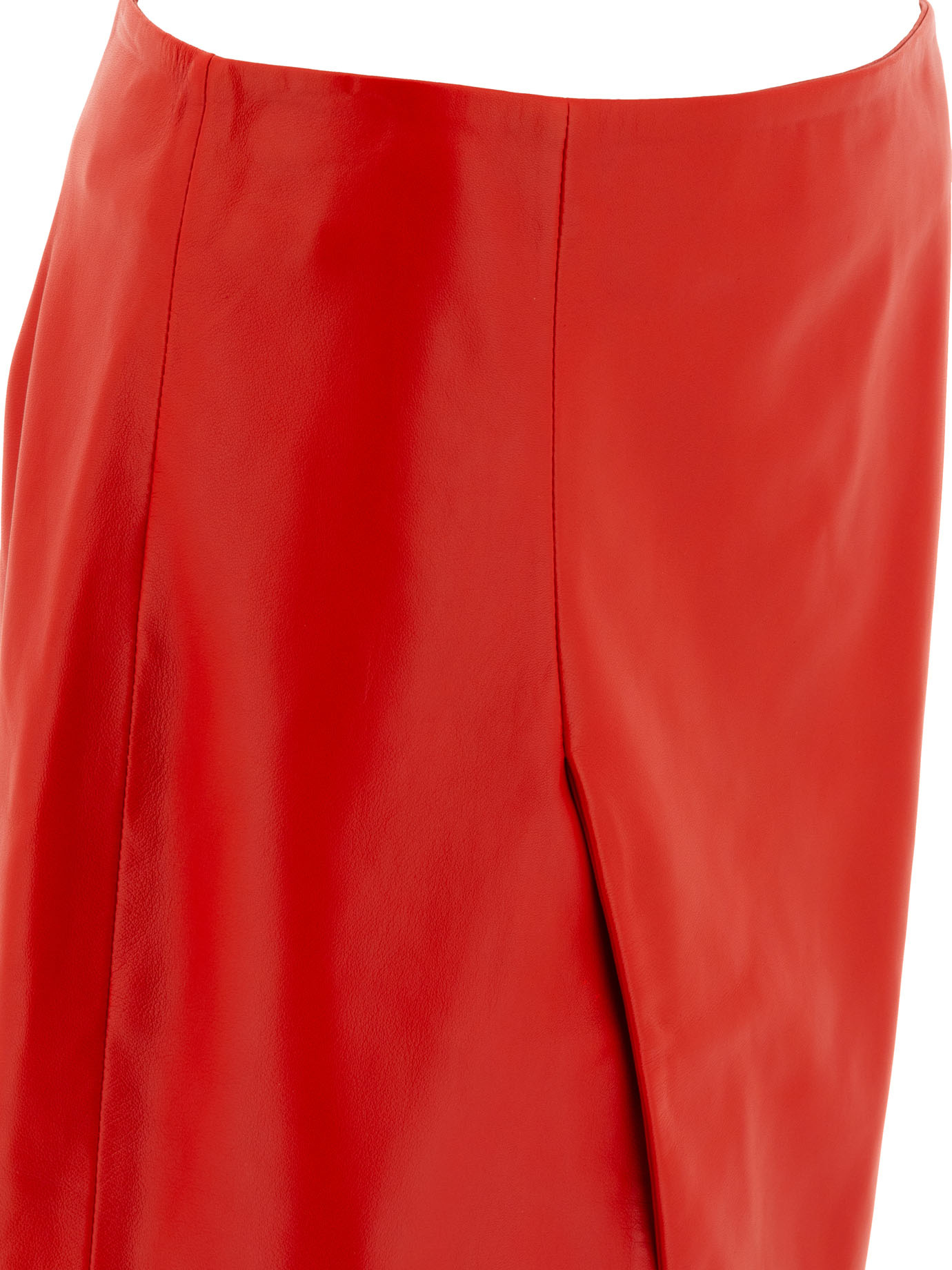 Shop Loulou Studio Ekare Leather Skirt In Red