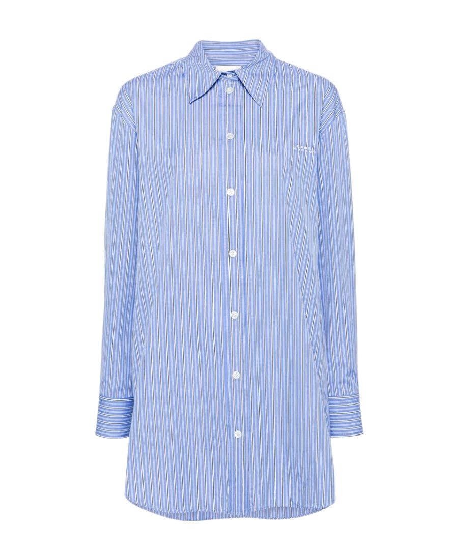 Isabel Marant Logo-embroidered Striped Shirt In Blue