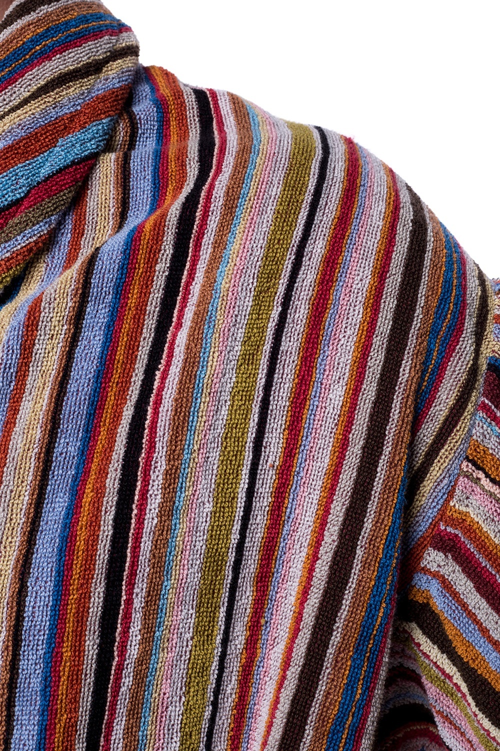 Paul Smith Striped Belted Bathrobe In Multicolor