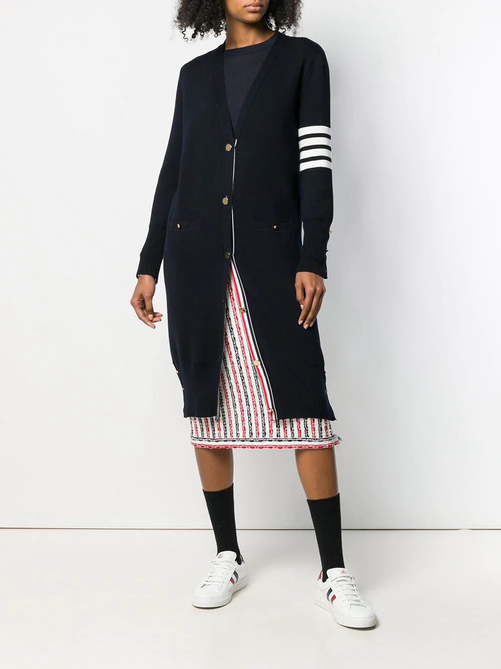Thom Browne Milano Stitch Merino Cardigan In Black