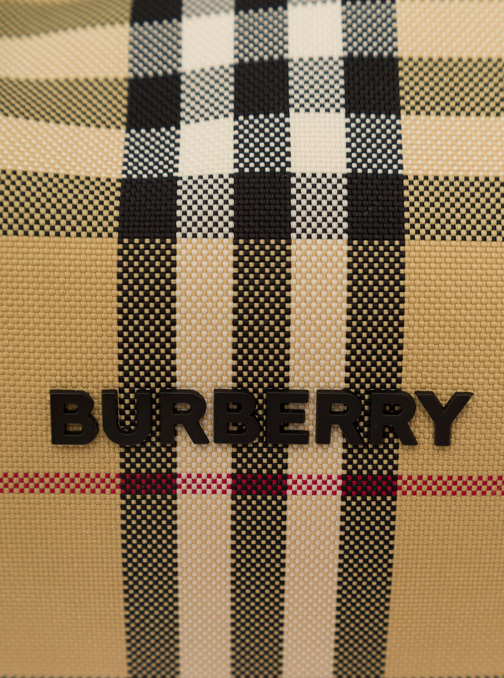 Burberry Logo-patch Checked Belt Bag In Brown