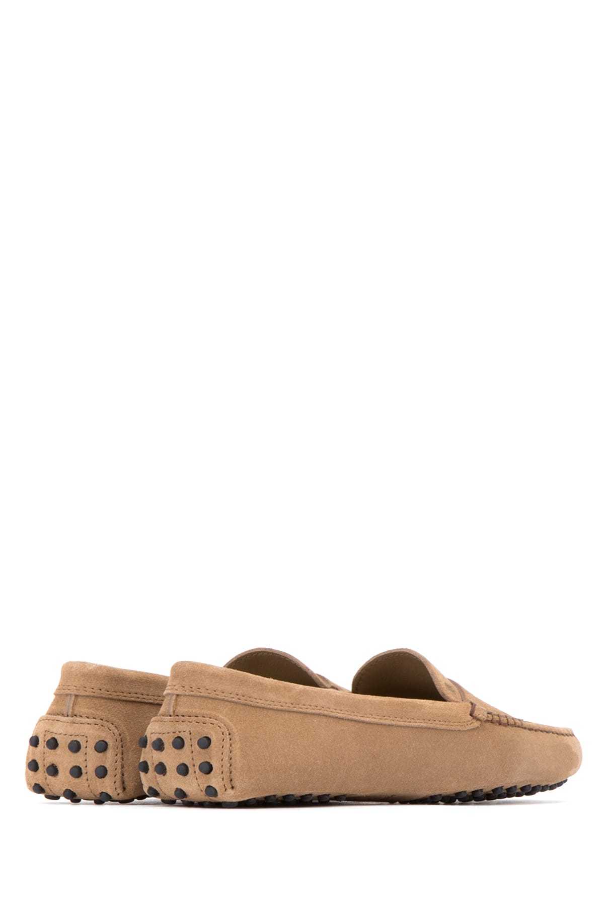 Tod's Suede Loafers With Moccasin Stitching And Penny Slot In Brown