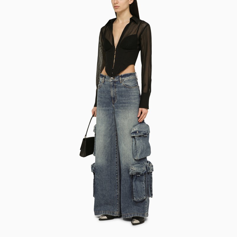 AMIRI DENIM TROUSERS WITH LOGO LOGO
