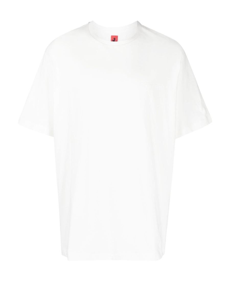 Ferrari T-shirt With Round Neck And Short Sleeves In White