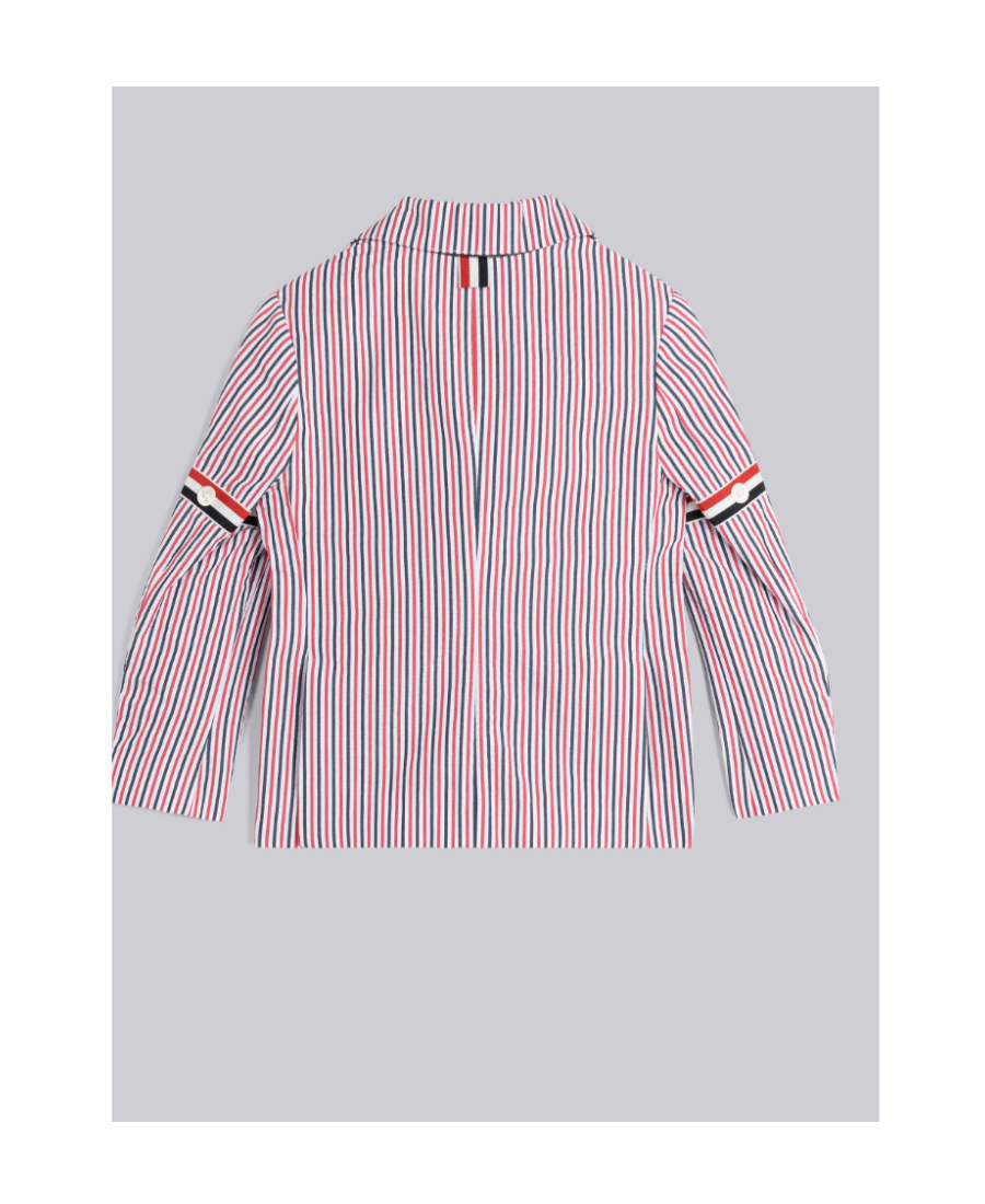 Thom Browne Pinstripe Tailored Blazer In White