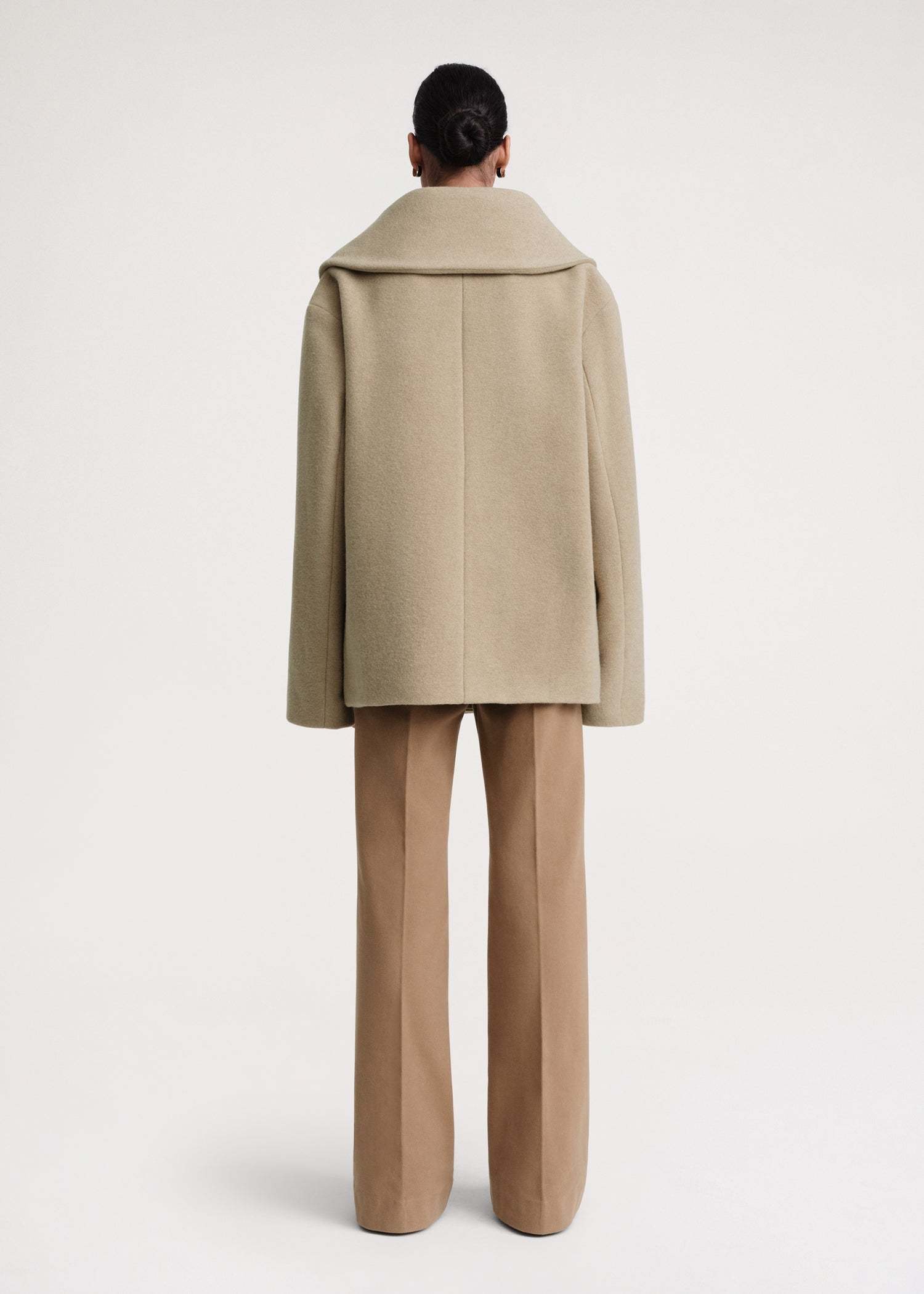 Totême Off-centre-fastening Oversized Jacket In Nude