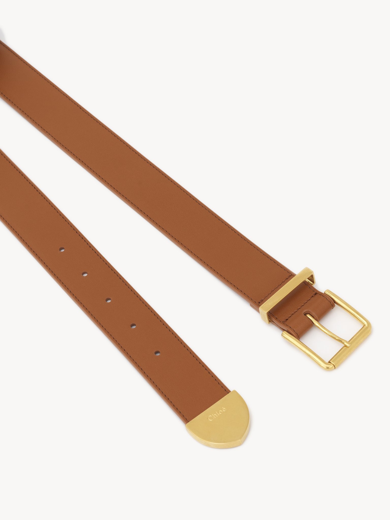 Chloé Rebeca Leather Belt In Brown