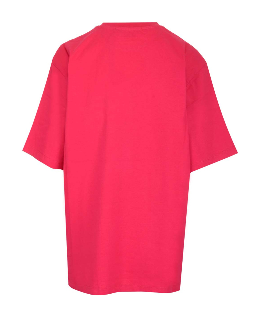 Msgm Butterfly Printed Big Profile T-shirt In Pink