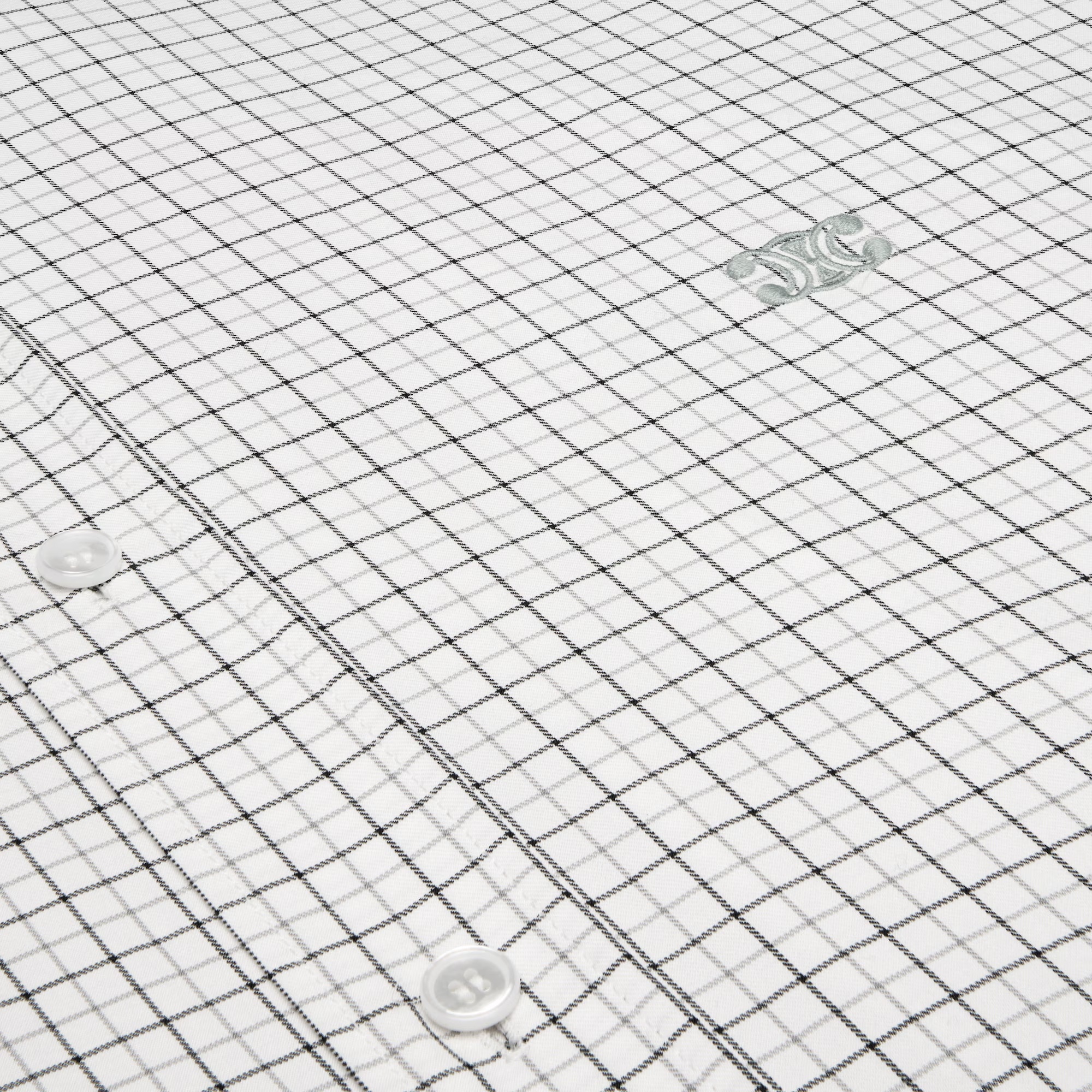 Celine Relaxed Shirt In Checked Cotton Twill In Multi