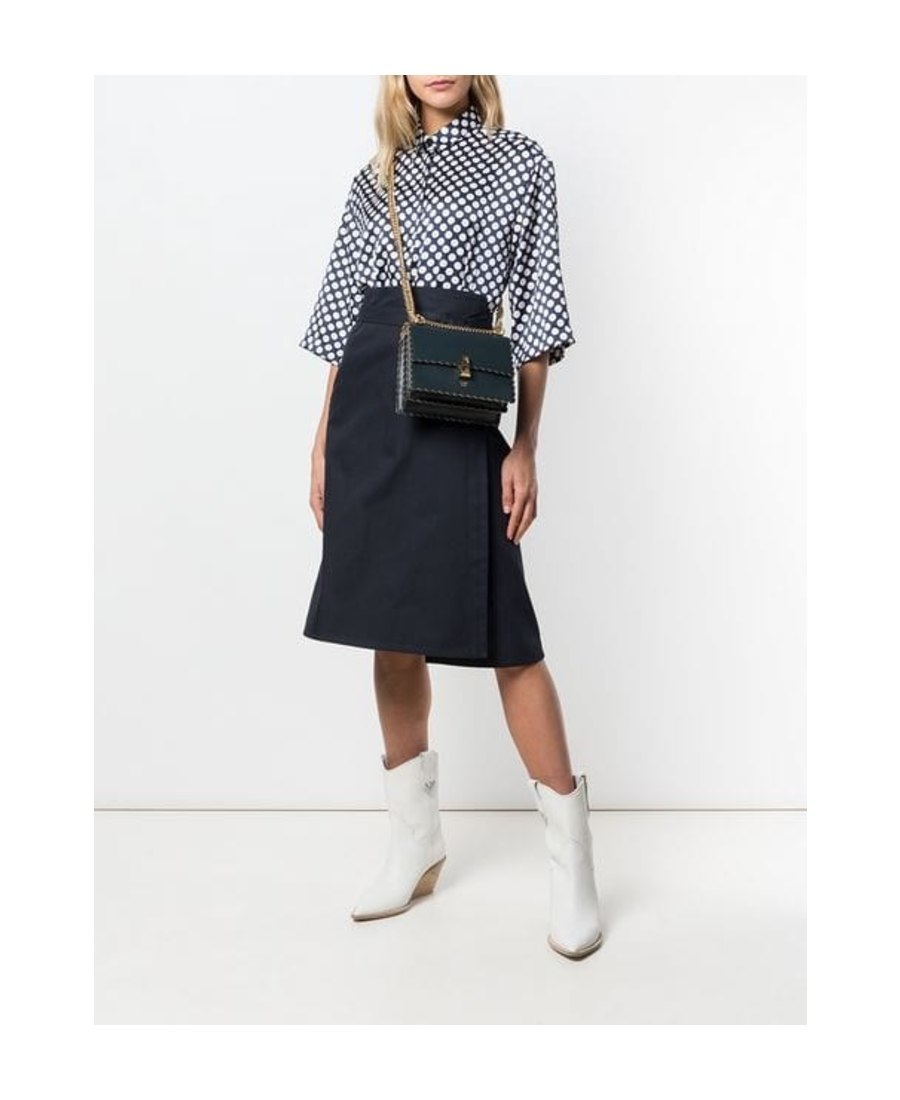 Fendi Kan I Fan Leather Shoulder Bag In Black