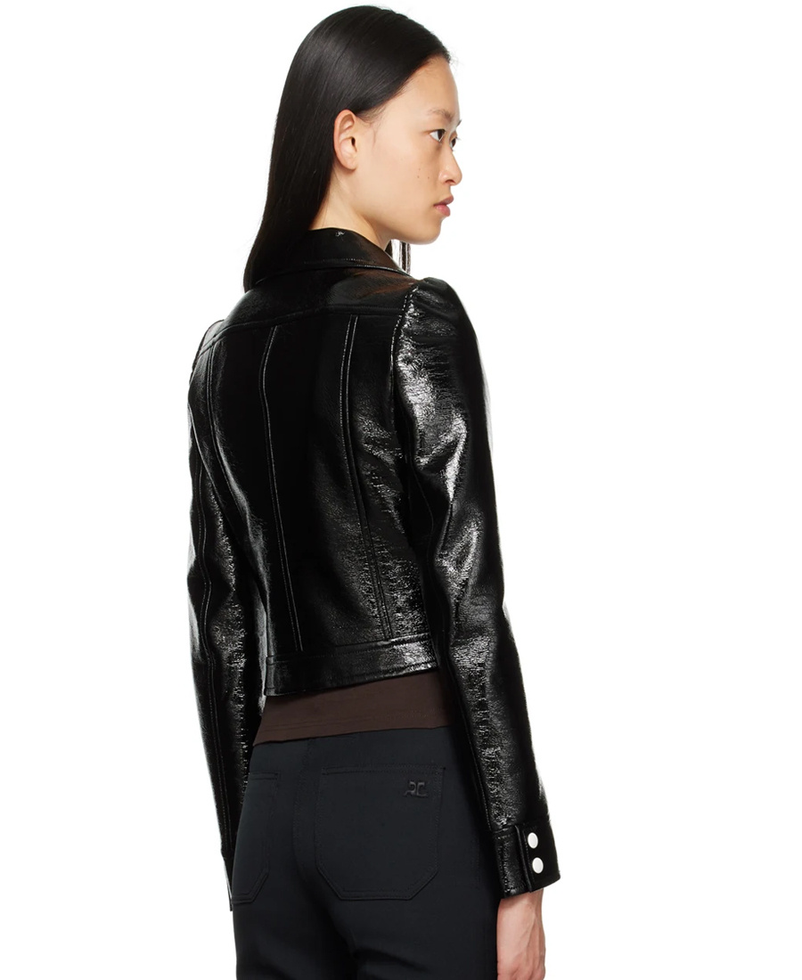 Shop Courrèges Button Casual Jacket In Black