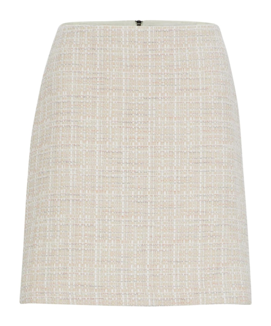 Hugo Boss Tweed Mini Skirt With Rear Zip In White