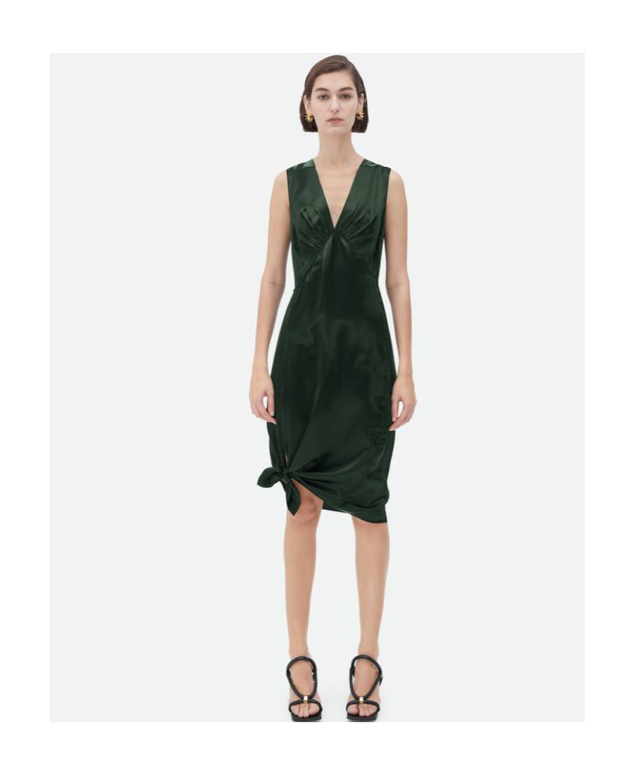 BOTTEGA VENETA BOTTEGA VENETA V-NECK SATIN DRESS