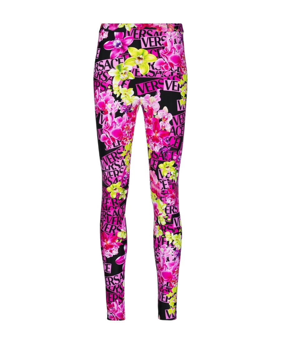 Versace Pink Orchid Leggings In Pink
