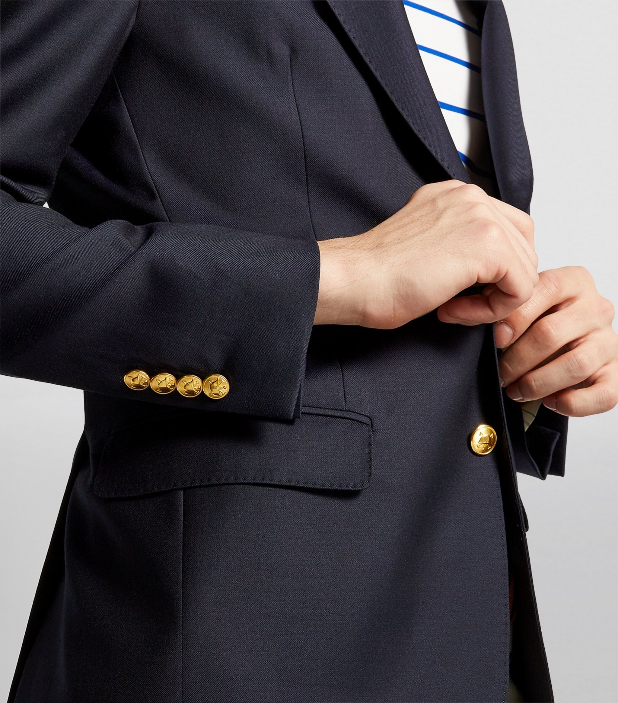 Polo Ralph Lauren Single-breasted Twill Blazer In Black