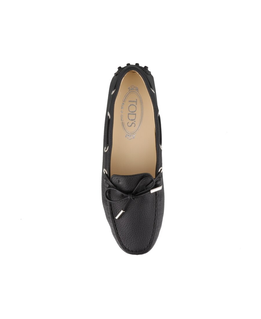 Tod's Pebbled Leather Loafers In Black