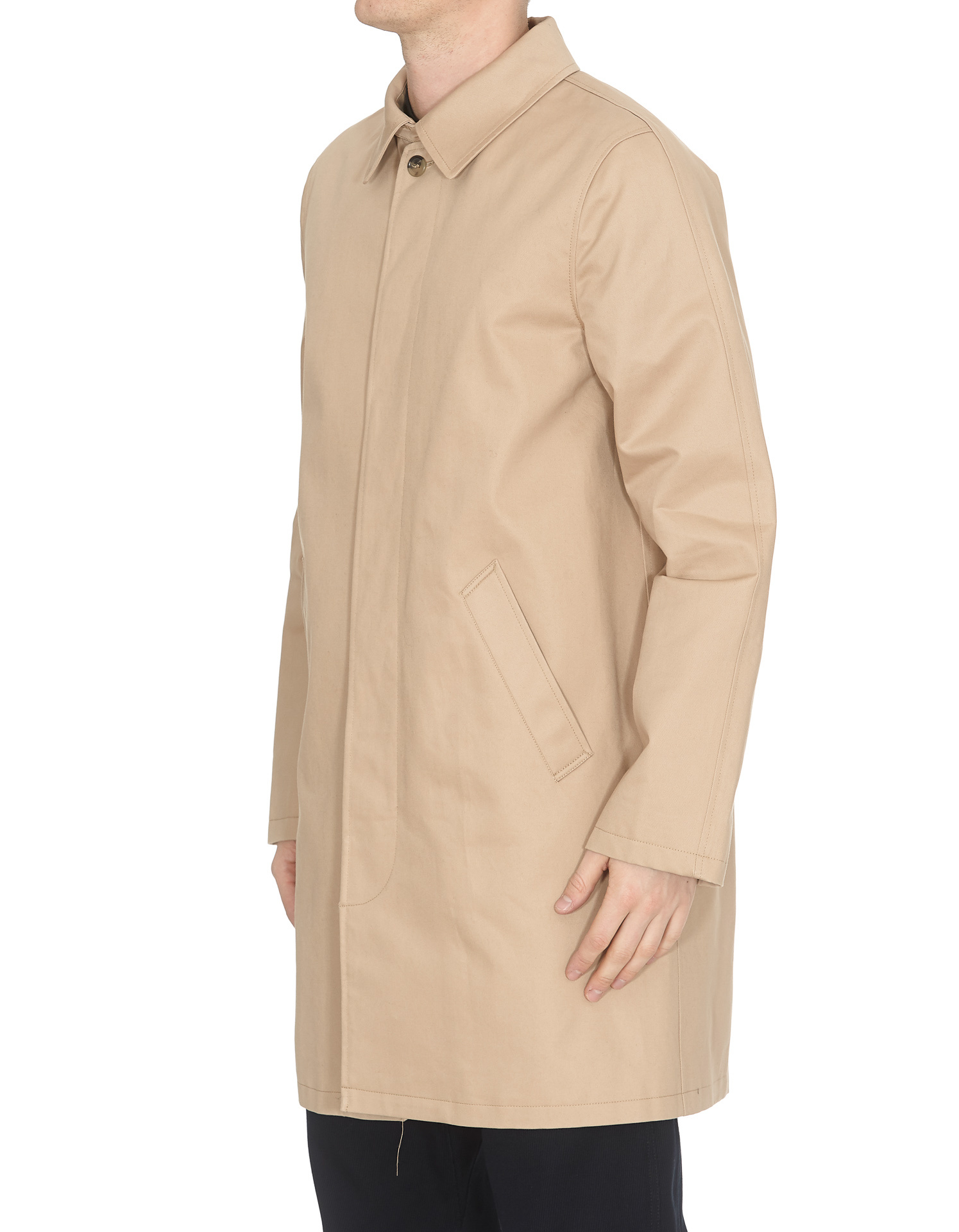 Shop Apc Ville Cotton Raincoat In Nude