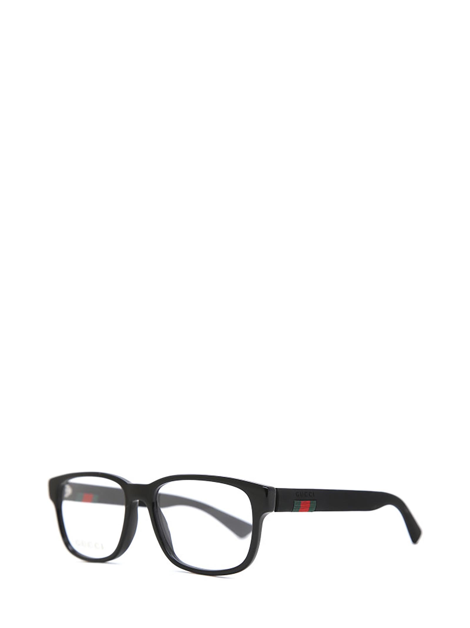 Gucci Web Trim Rectangle Glasses In Gray