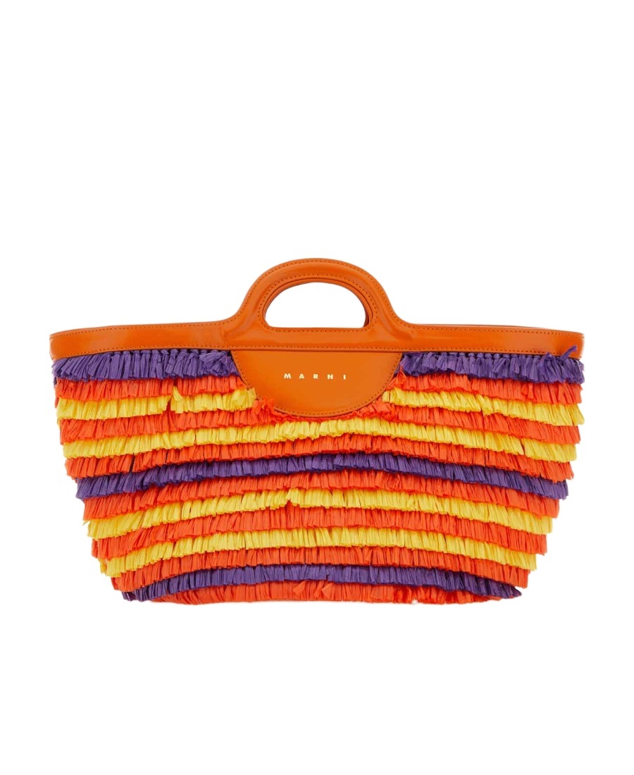 Marni Tropicalia Fringed Bag In Orange