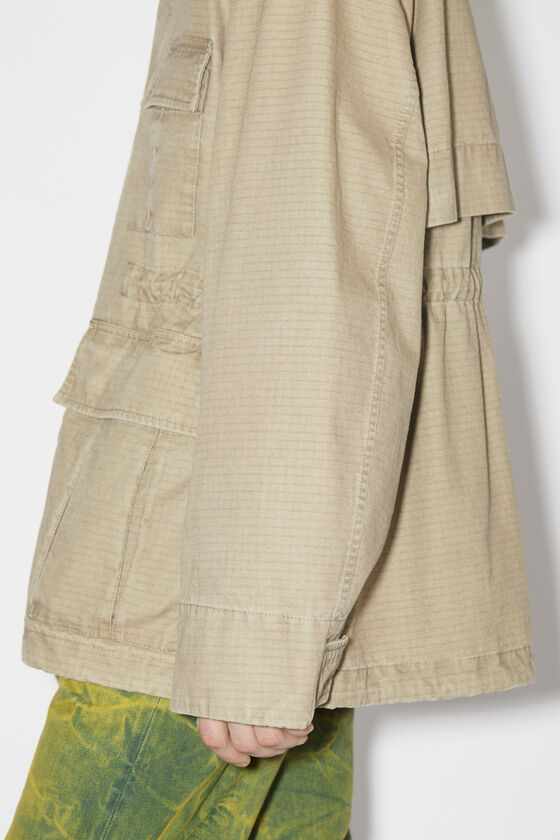 Acne Studios Logo-embroidered Cotton Military Jacket In Nude