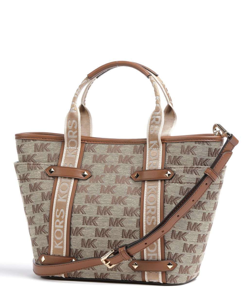 Michael Kors Maeve Monogram-pattern Handbag In Nude